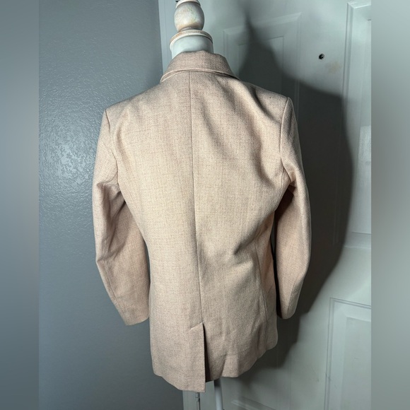 PsyCho | oversized, pink tan linen blazer plus linen bra. Textured. Structured. - Picture 7 of 13